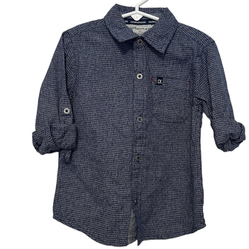 NWT Calvin Klein 3T navy blue white button down